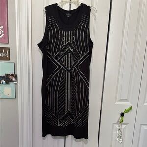 Say What? Black Sequin Sheath Midi Dress